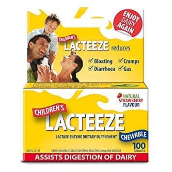 Phixnozar 2 Pack: Lacteeze Childrens 200 chewable tablets Strawberry