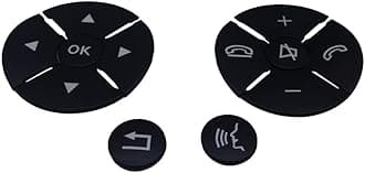 Black Car Steering Wheel Button Switch Trim Cover Sticker Compatible with Mercedes Benz C E S GLK Class W204 W212 W221 X204 C200 C250