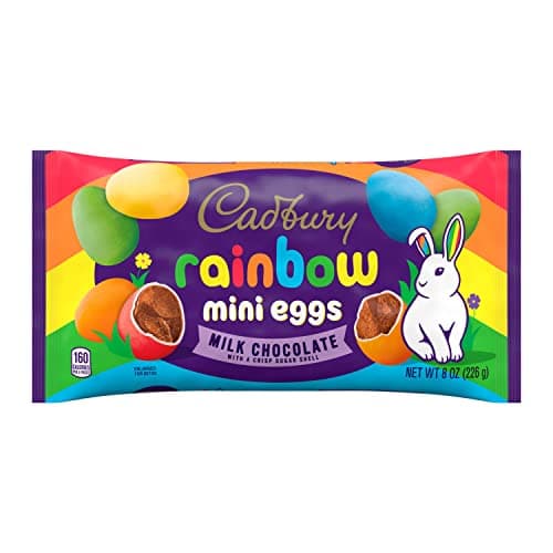 CADBURY MINI EGGS Milk Chocolate Rainbow, Easter Candy Bag, 8 oz