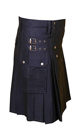 Scottish Designer Men's Black Utility Kilt