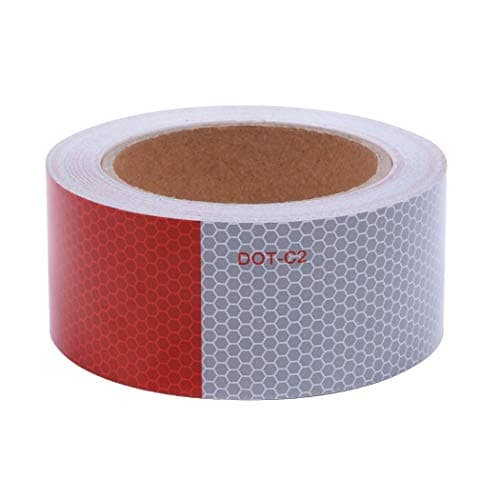 Brightplus High Intensity DOT-C2 Safety Tape Reflective Tape Auto Car Red And White Adhesive (2" x 40')