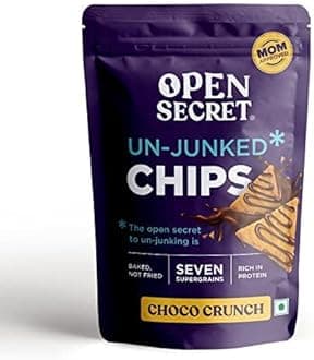 Open Secret Unjunked Chocolate Crunch Supergrain Chips (45g) - 1 On-the-go packs - No Added Maida | Baked | Healthy & Tasty Snacks Food for Kids, Adults & Family | Not Fried | Diet Snack Combo