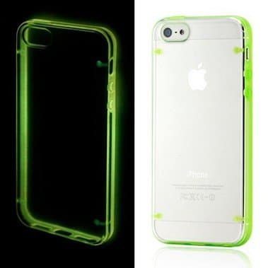 Luminous Glow in the Dark Hard PC Back Cover Case with Green TPU Frame for Apple iPone 5 5S