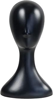 STUDIO LIMITED Professional Plastic Mannequin Head (Black), Durable Women Model Wig Stand Display