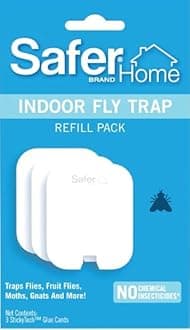 SaferHome SH502 Indoor Plug-in Fly Trap for Flies, Fruit Flies, Moths, Gnats, and Other Flying Insects – 400 Sq Ft of Protection (3 Sticky Glue Cards)