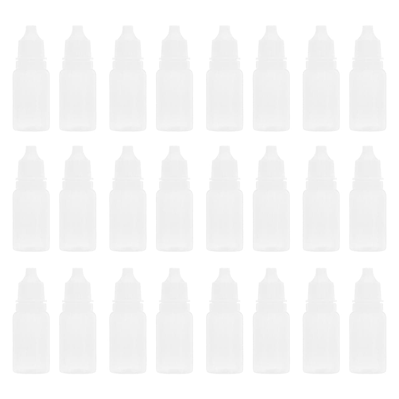 Hemobllo 50Pcs Eye Dropper Bottles : 10ml Plastic Squeezable Dropper Bottle with Screw Cap for Eye Liquid Essential Oils (White)