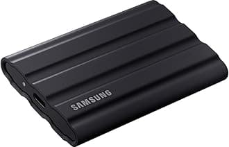 Samsung Portable SSD T7 Shield, 1TB, USB 3.2 Gen.2, 1050MB/s Read, 1000MB/s Write, Robust External Hard Drive Outdoor for Mac, PC and Smartphone, Black, MU-PE1T0S/EU
