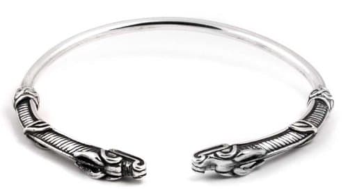 Open Celtic Dragon Cuff Bracelet in Handmade Sterling Silver