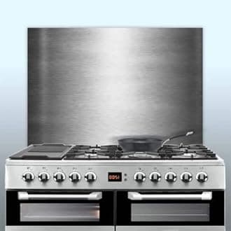 Displaypro 0.9mm Thick Brushed Stainless Steel Kitchen Cooker Hob Wall Splashback (950, 500)