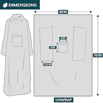 PAVILIA Wearable Blanket with Sleeves for Adult Women Men, Cozy Fleece Warm Wrap Throw with Arms, Gifts for Christmas, Wife