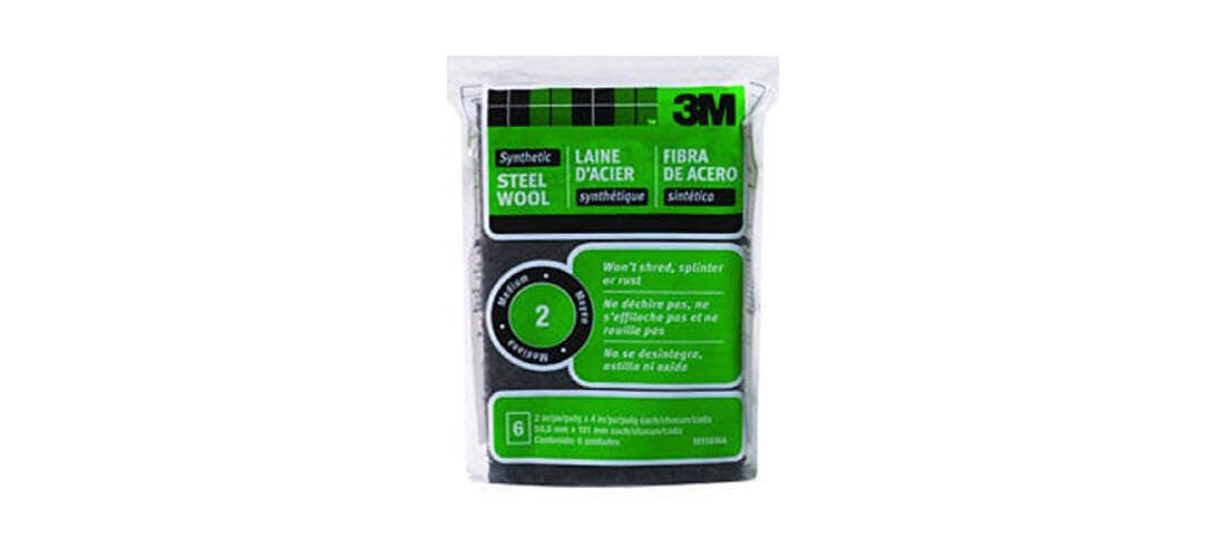 Synthetic Steel Wool Pads, #2 Medium, 6-Pads, Use Wet Or Dry, Compatible With Water-Based Strippers & Finishes, Will Not Shred, Splinter Or Rust Like Steel Wool Does, Rinse and Reuse (10116NA)