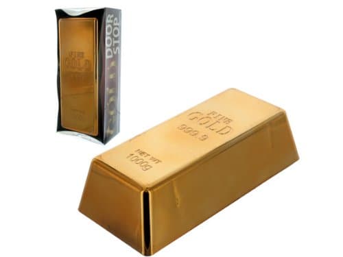 Faux gold bar door stop