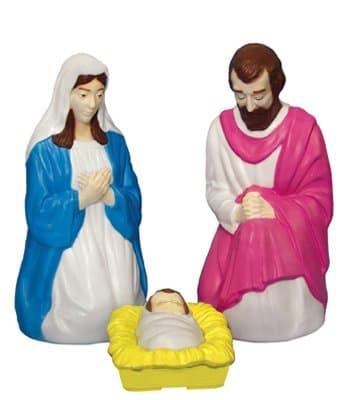 Christmas Nativity Set, Illuminated, 28-in, 3-Pc.