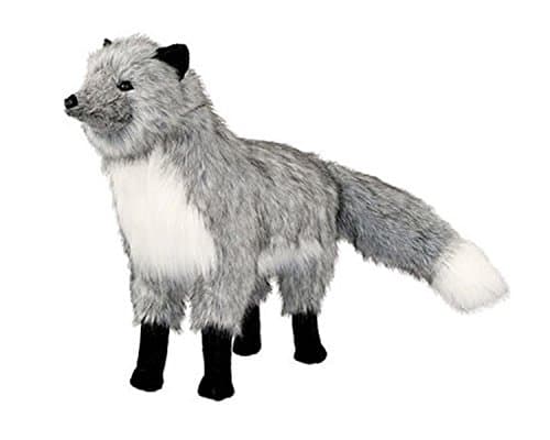 The Hen House 46" Soft Stuffed Plush Standing Silver Fox Footrest Ottoman
