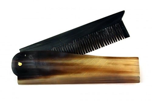 Classy Beard Comb Made of Buffalo Horn, Foldable