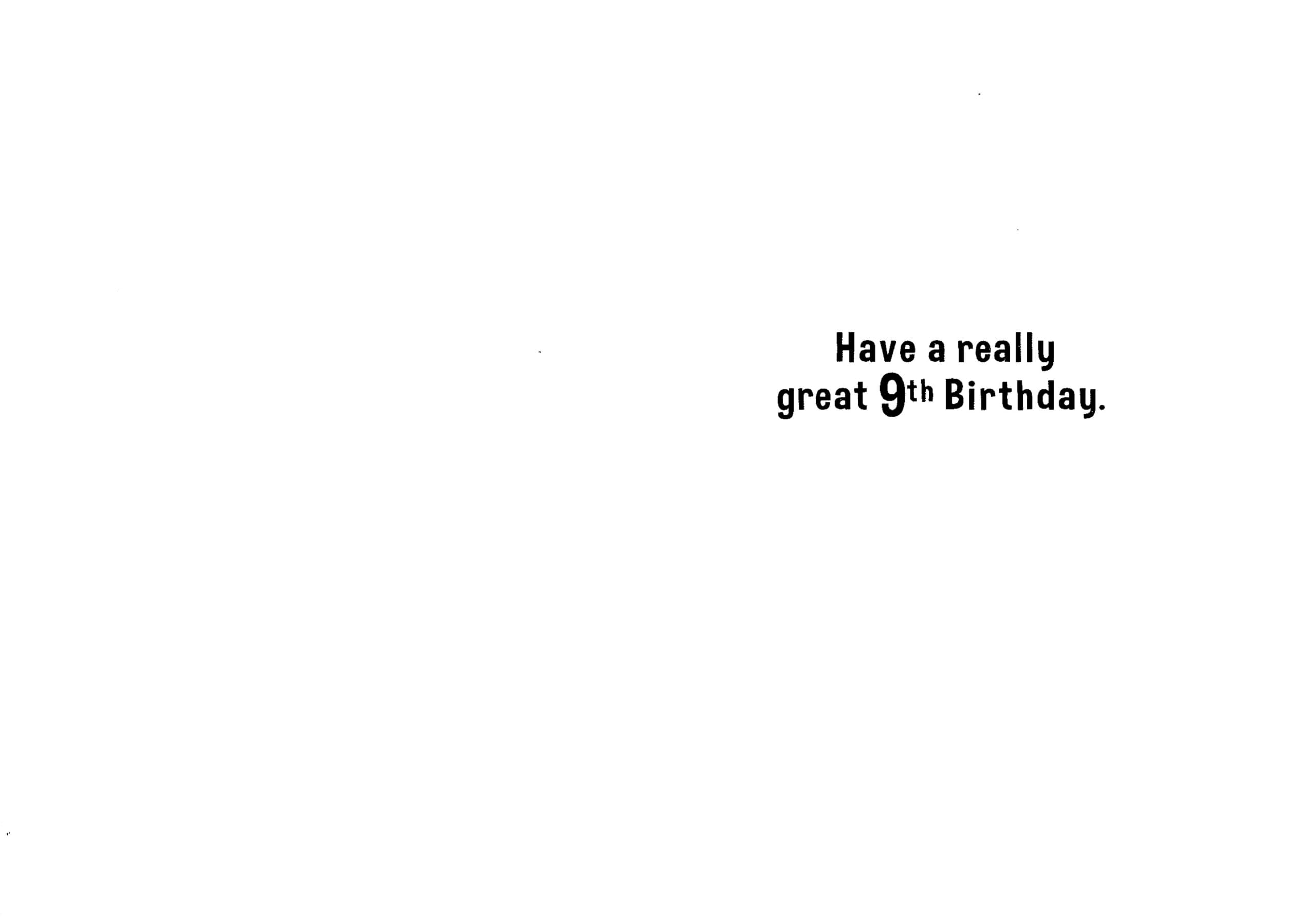 Children's Birthday Card for 9 Year Old Boy