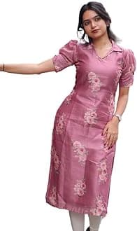 Sun Fashion And Lifestyle Women's Chanderi Stitched Printed Kurti for Girls Kurta