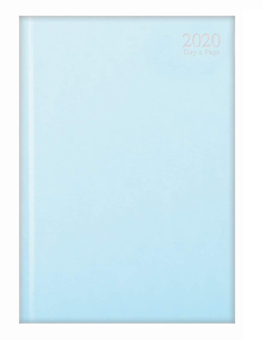 2020 A4 Diary Day-to-View Pastel Pink, Light Blue or Purple Day a Page Diary Saturday & Sunday Share Page (Teal)