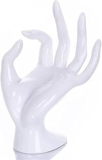 Maxsirui Hand Form Ring Holder Jewelry Display Organization Rack Bracelet Ring Watch Stand Support Aesthetic Y2k Room Decor (White)