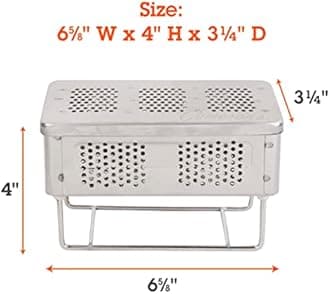 BBQ Smoker Box For Hot and Cold Smoke - Stainless Steel Barbecue Smoke Box Includes 2 Fire Starters To Easily Infuse Smoky Flavor with Your Grill On or Off