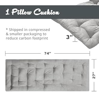 Intelligent Design Edelia Foldable Poly Chenille Light Weight Lounge Floor Pillow Cushion Tufted Seat for Meditation, Game Playing, Yoga, Reading with Travel Wrap, 74x27, Gray