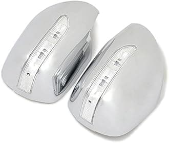 for Toyota 2700 FJ120 J120 Prado 2003-2008 2009 Chrome Rearview Side Door Mirror Caps Cover with Yellow LED Light 2PCS/Set