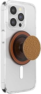 PopSockets Phone Grip for MagSafe with Kickstand, Magnetic Stand, Swappable Top, Secure Hold for iPhone MagSafe Cases, Phone & Tablet Grip - Enamel Hammered Copper Tone