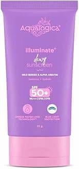 Illuminate+ Dewy Sunscreen Gel SPF 50+ PA++++ with Wild Berries & Alpha Arbutin | Broad Spectrum SPF 50+ PA++++ | UVA/B & Blue Light Protection | Evens Skin Tone | Fragrance-Free & No White Cast | For Luminous & Sun Protected Skin | 30 g