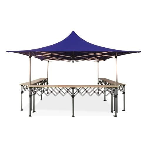 Party Tent + 3 Counters: 4 x 4 m interouge Waterproof; available in different colours, blue, 3x3m