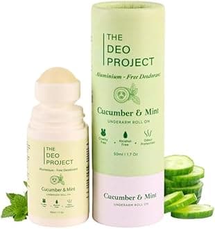 The Deo Project Cucumber & Mint Natural Underarm Roll On | With 5% Vitamin C,...