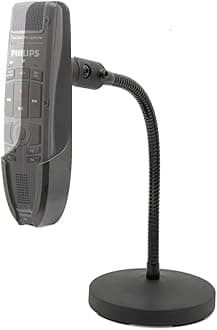 ECS WordFlex Gooseneck Holder Stand Compatible with Nuance PowerMic 4 & Philips SpeechMike Microphones SMP4000, SMP4010, LFH3200, LFH3210, LFH3500, LFH3510, SMP3700, SMP3710, SMP3800 Ease Hand Stress