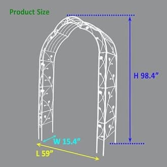 WISLAS 8.3FT Heavy Duty Steel Garden Arbor with Side Garden Trellis, 8-in-1 Wedding Arch Archway for Backyard, Vine Plants & Outdoor Decor - Includes Ground Stakes & Easy Assembly