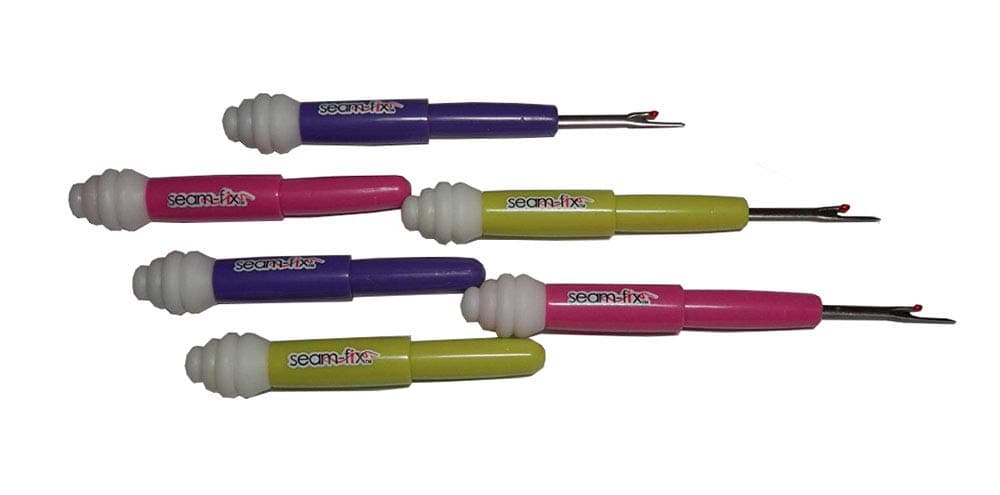 Mini Seam Fix Seam Ripper & Thread Remover in Purple, Fuschia or Lime Green ~ 3 " Closed, 4 1/4" Open ~ One unit Assorted color