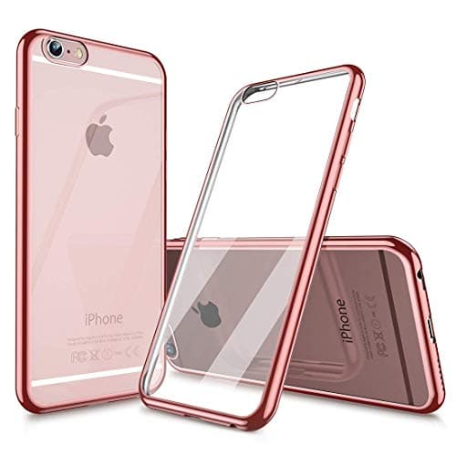 iPhone 6s Case,[Shine Series] Ultra Slim Crystal Clear Soft Cover Case with Electroplated Frame [Shock Absorption] Hybrid Drop Protection for Apple iPhone 6s,Rose Gold