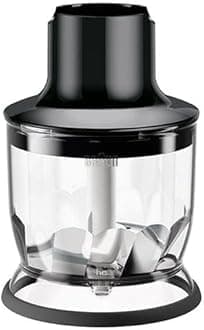 MQS 200 BK Chopper Attachment with EasyClick Plus System - Accessories for Braun MultiQuick 7 and 9 Hand Blender, BPA-Free, Capacity 350 ml, Black