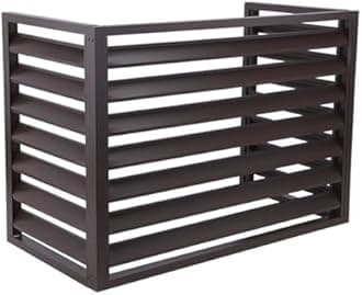 Aluminum Air Conditioner and Heat Pump Cover, 3 Panels Mini Split Air Conditioner Fence Screen for Outside Units, Noise Reduction AC Unit Cover,100x70x50cm, Brown