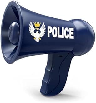 Bull Horn Loud Speaker | Portable Policeman Bullhorn Megaphone | Volume Control for Kids and Toddlers | Funny Loudspeaker Toy