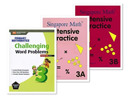 Singapore Math 3 Books Set for Grade 3 - Singapore Math Intensive Practice 3A & 3B, Challenging Word Problems Grade 3