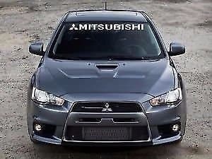 Mitsubishi Windshield Decal 3"x40" with logo, banner, sticker : eclipse, 3000gt, evo, lancer