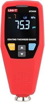 UNI-T Uni-trend Paint Thickness Teste UT343D UT343A UT343E Digital Coating Gauge Meter Cars Paint Thickness Teste Metal Detector FE/NFE Measurement with USB Data(UT343A)