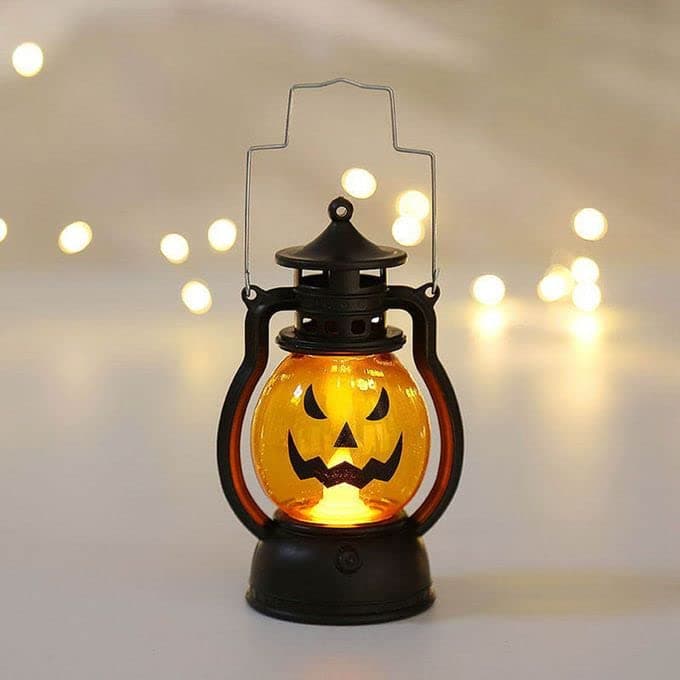 PartySanthe 1 Pcs Halloween Dec Prop Pumpkin Witch Lantern Hand Skull Lamp Portable Nightlight Ghosty Light Multicolor