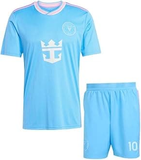 Messi 10 Football Jersey Tshirt 2024 with Printed Shorts for (Men,Kids & Boys)(12-13Years,Multicolor-009)