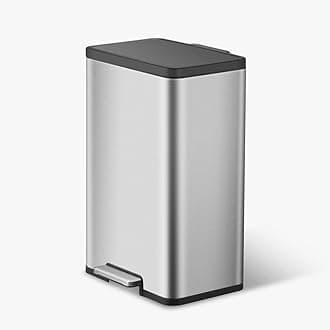 EKO EcoRise Dual Compartment Stainless Steel Recycling 25L+25L Step Trash Can, (EK9355MT-25L+25L)