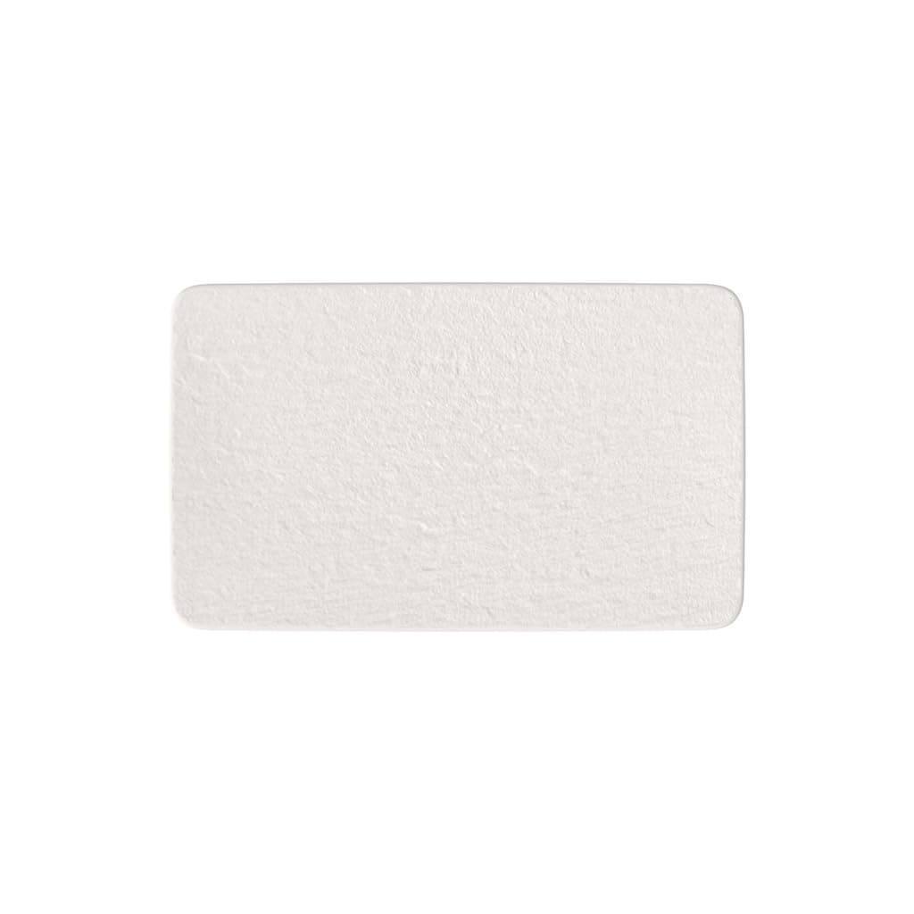 Villeroy & Boch Manufacture Rock Blanc Collection Multifunctional Plate, Rectangular, Premium Porcelain, Made in Germany, Dishwasher and Microwave Safe, 11 x 6.75 in, Creamy Matte White