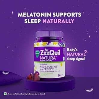 Vicks Zzzquil Natura, 48 Gummies (24 X 2), Melatonin Sleep-Aid Gummies, Non-Addictive, Natural Strawberry Lavender Flavor, Ultimate Sleep Support