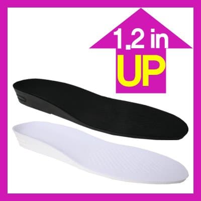 Korean-made Height Insole Increase Shoe Inserts Taller - 1.2 in(3cm)(Women- Black)