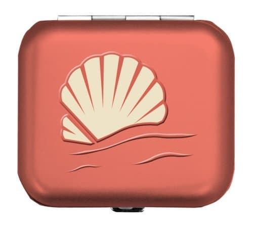 Light Weight Metal Divided Pill Box Pillbox Case New Hinged - Coastal Shells