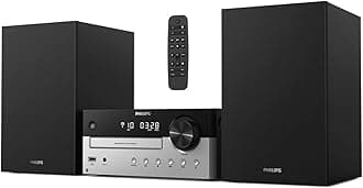- Bluetooth Stereo System for Home with CD Player, MP3, USB, Audio in, FM Radio, Bass Reflex Speaker, 60W, Remote Control Included