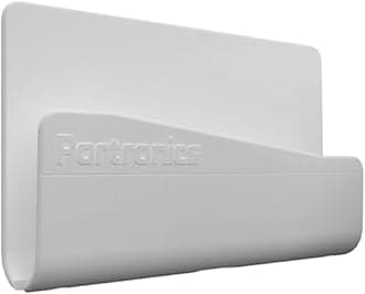 Modesk 101 Wall Mount Mobile Holder with Adhesive Strips, Charging Holder Compatible with iPhone, Smartphone and Mini Tablet (White)