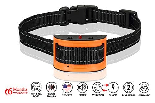 Bark Collar Stop Dog Barking - Humane and Harmless Anti Bark Dog Training Collar - Smart Barking Detection Collar - Control Dog Bark for Small, Medium, Large Dog (Orange2)